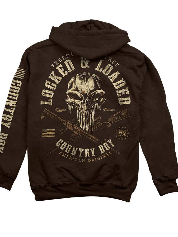 Country Boy® Men's Hoodie CB Locked & Loaded Skull for wholesale by Country Girl Store