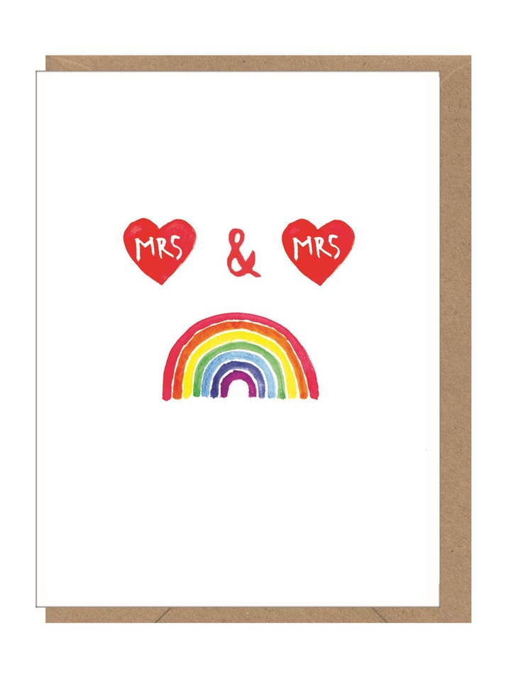 Mini Monsieur & Monsieur Arc-en-ciel - Carte de Vœux pour la vente par Earlybird Designs