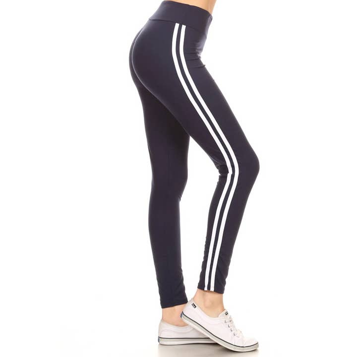 Leggings Depot – Großhandel Sport-/Lounge-Leggings – Damen – Butterweiche Leggings mit Seitenstreifen