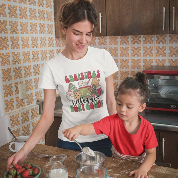 Camiseta para adultos: las calorías navideñas no cuentan para venta al por mayor de Words of Ivy
