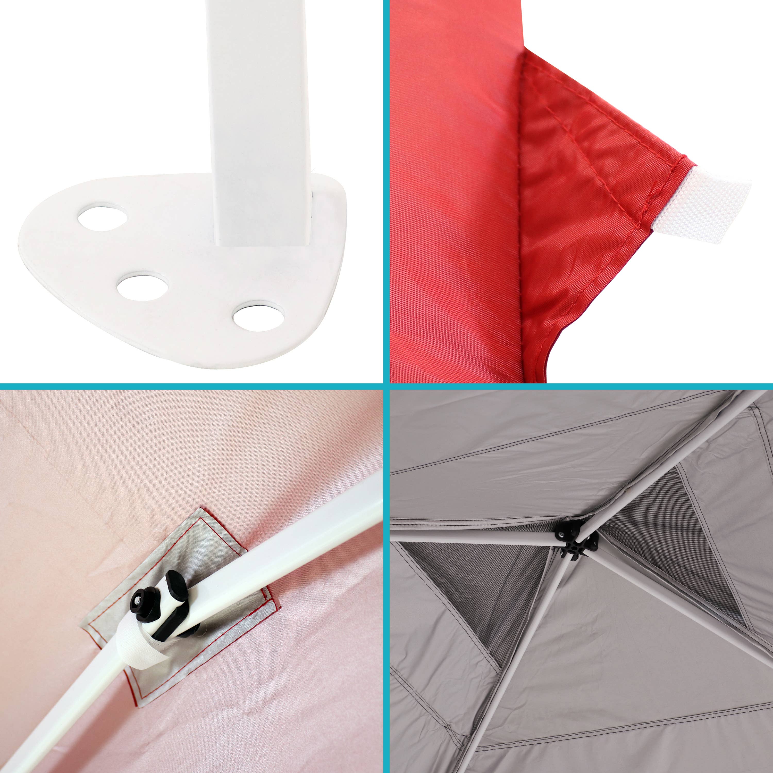 Sunnydaze Decor - Wholesale Sports & Outdoor - Premium Pop-Up Canopy with Sandbags - 12 ft x 12 ft - Red7