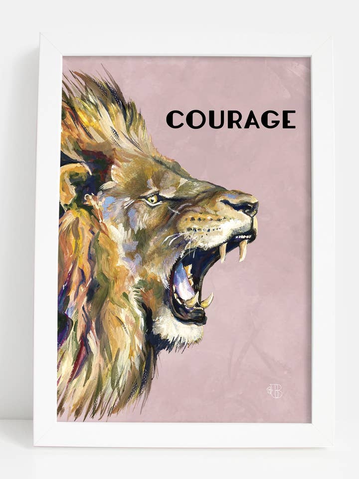 Tengo... Impresión artística Courage - Rosa suave para venta al por mayor de Bear and Bloom