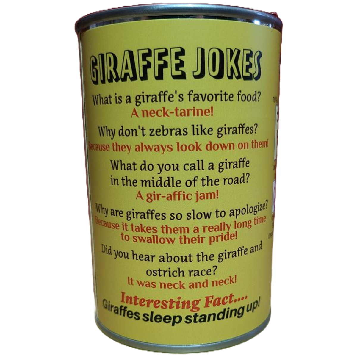 Canned Gifts - Wholesale Stuffed/Plush Toy - Kids & Baby - Patches the Canned Giraffe - Stuffed Animal Plush w/Jokes4