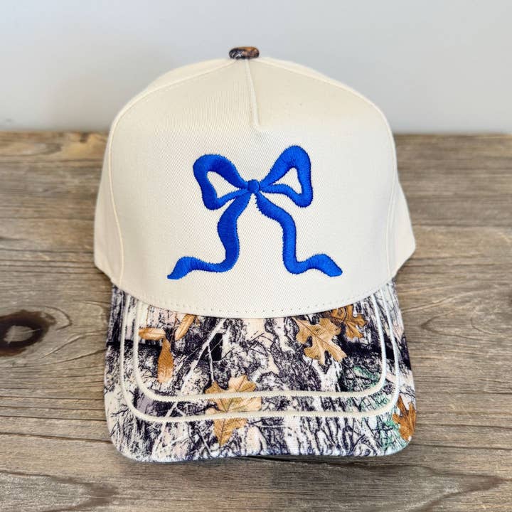 Royal Bow Camo Hat for wholesale by Poppy & Pine