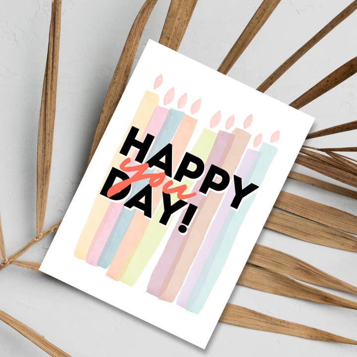 Birthday Card | Colorful Candles | Modern Celebration for wholesale by JoeyPrints
