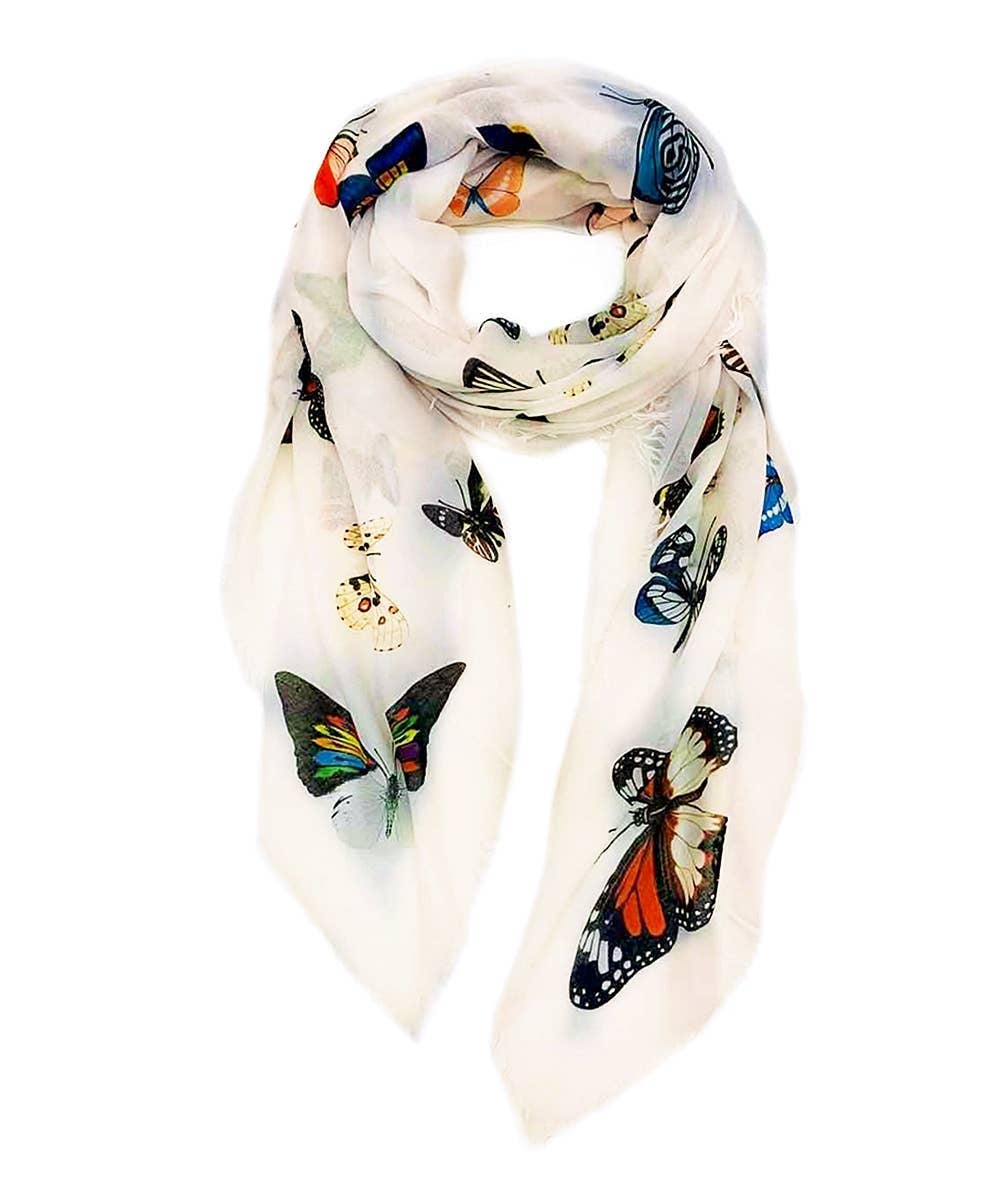 JC Sunny Fashion - Wholesale Scarf - Women's - JC021042 JC Signature Multicolor Butterfly Scarf5
