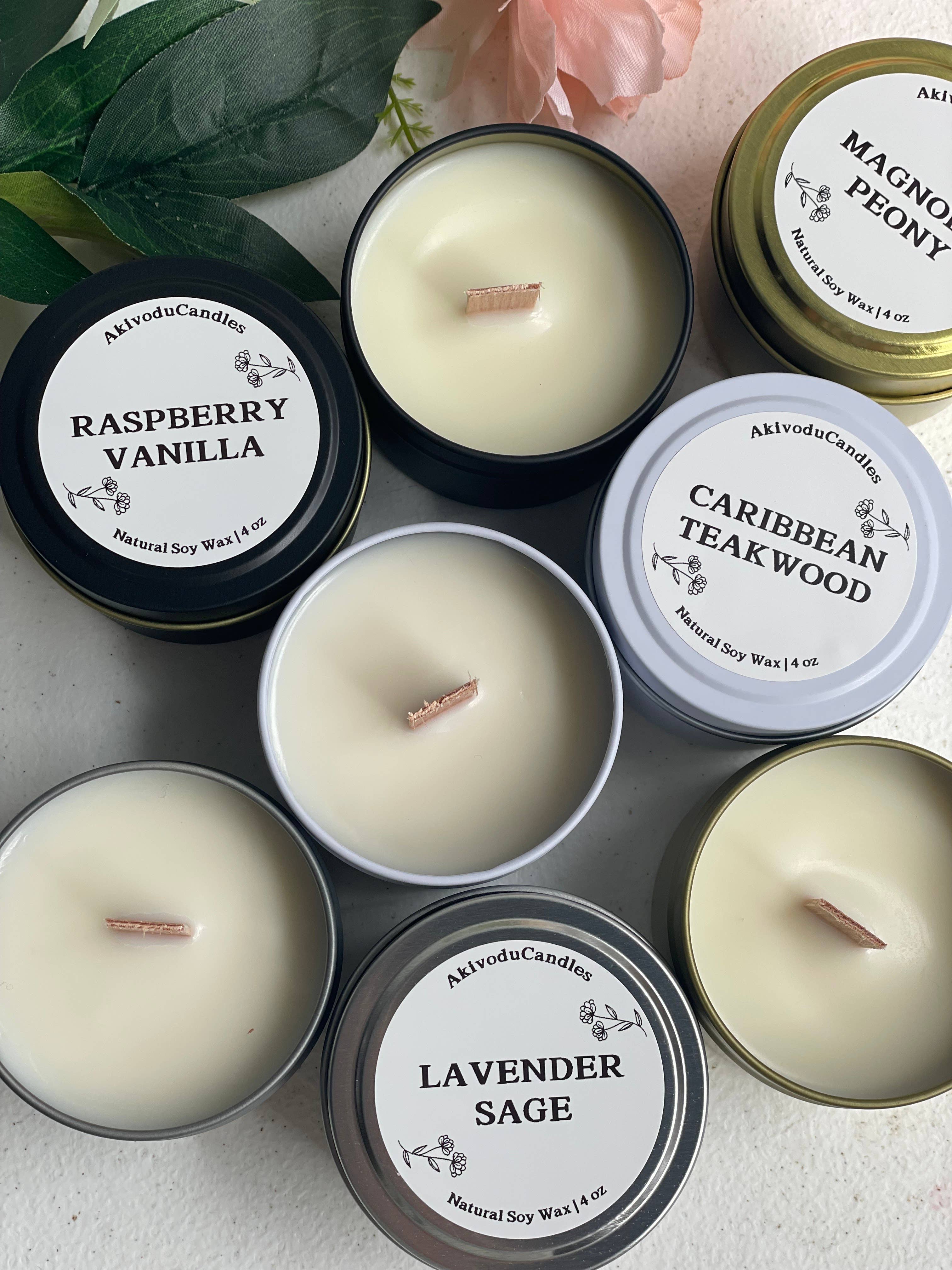 Akivodu Candles – Großhandel Reisekerzen – Holzdochtkerze 113 g – verschiedene Düfte11