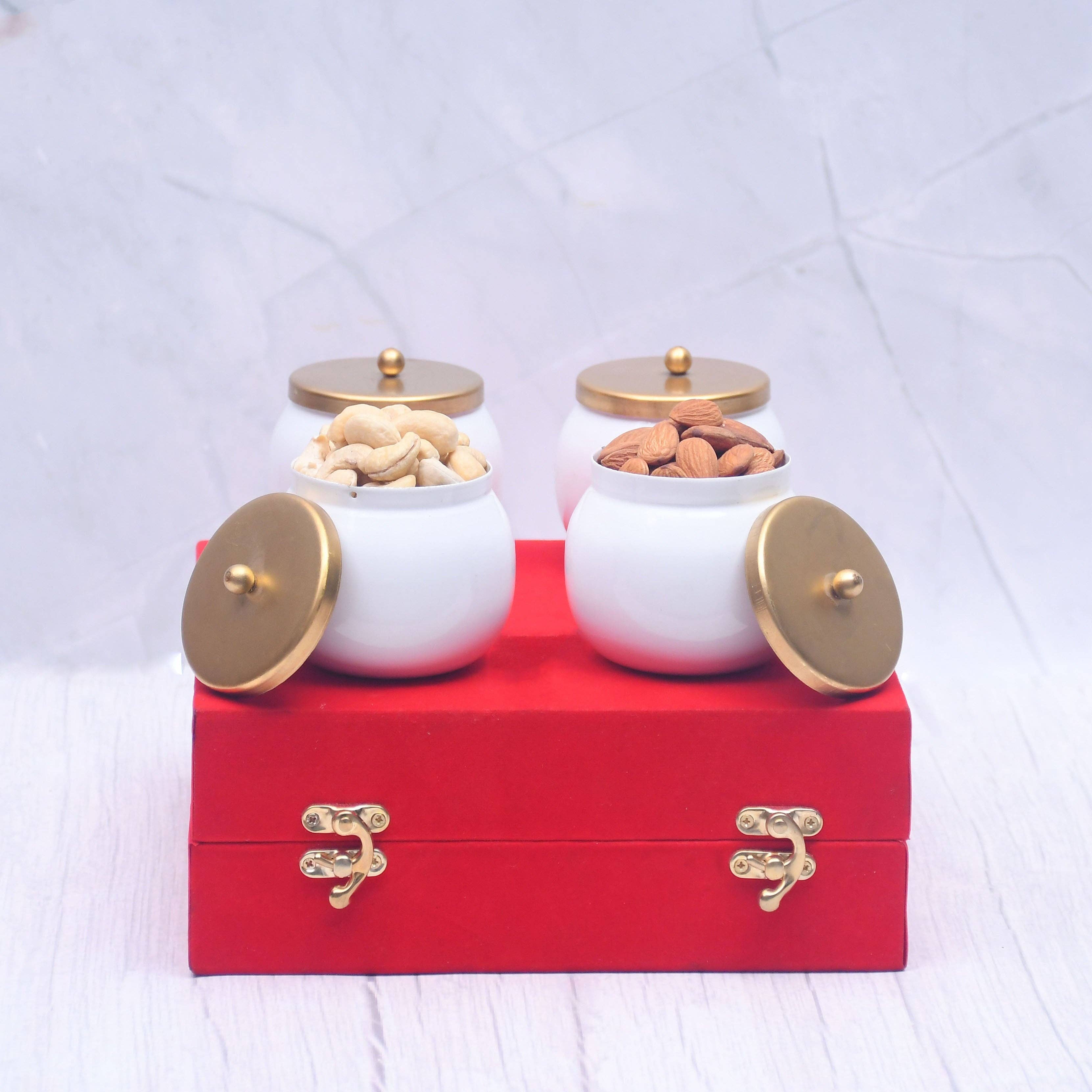 Blanc Contenants à fruits secs - Coffret cadeau royal, lot de 2 et 4 en vente sur Faire6