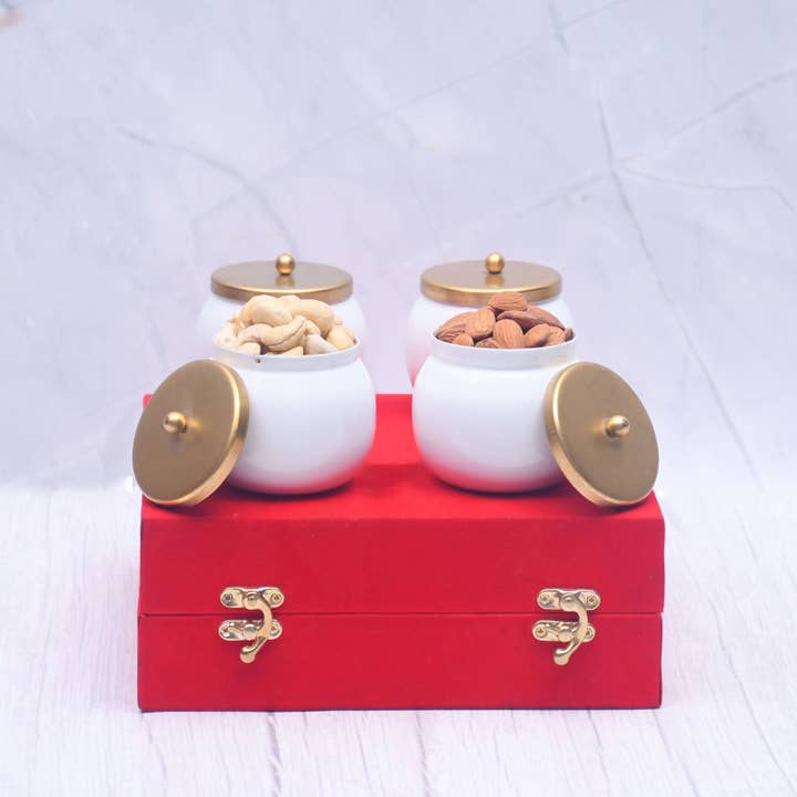 Blanc Contenants à fruits secs - Coffret cadeau royal, lot de 2 et 4 en vente sur Faire6
