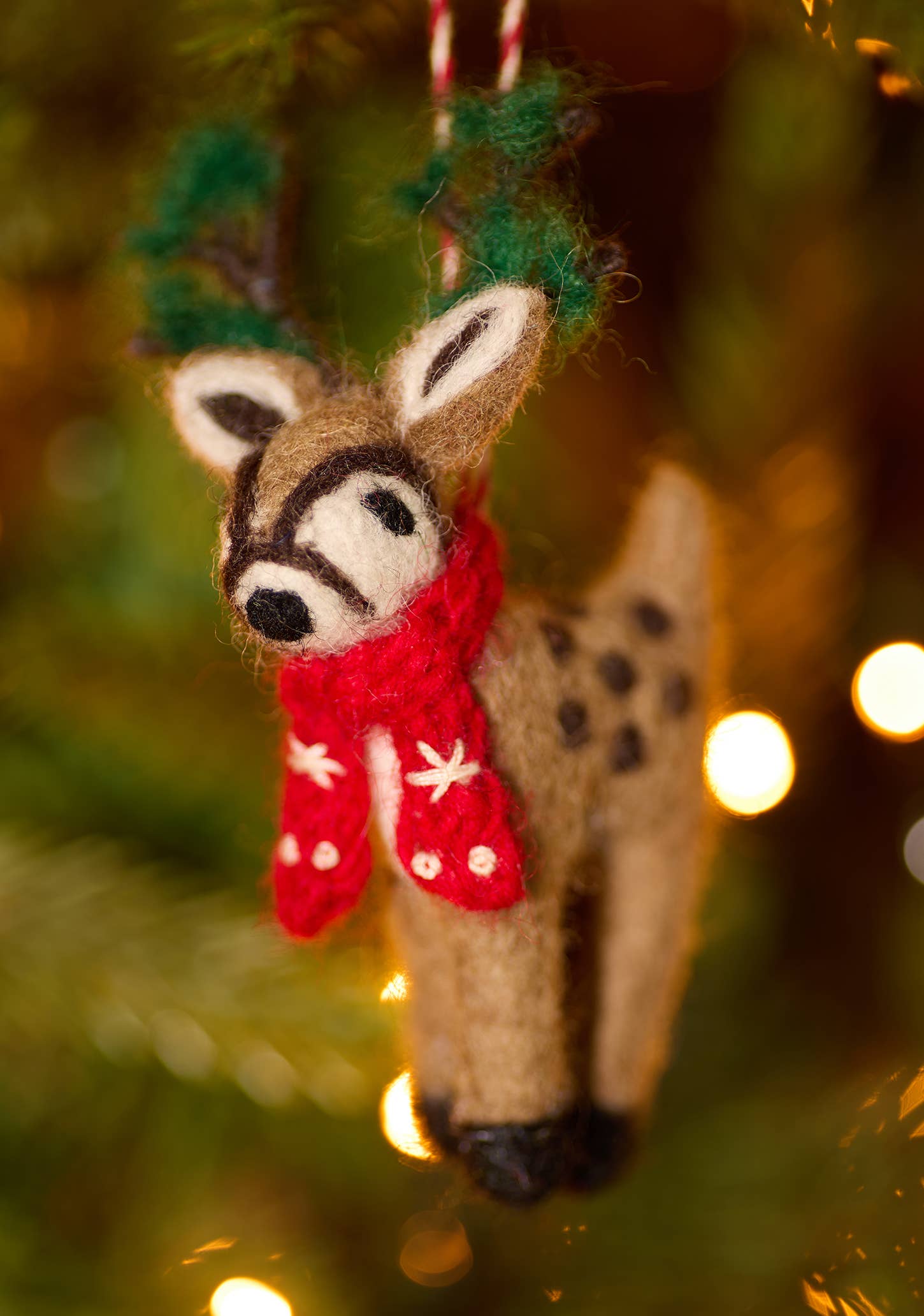 Namaste - Wholesale Christmas Decoration - Embroidered Felt Reindeer Decoration2