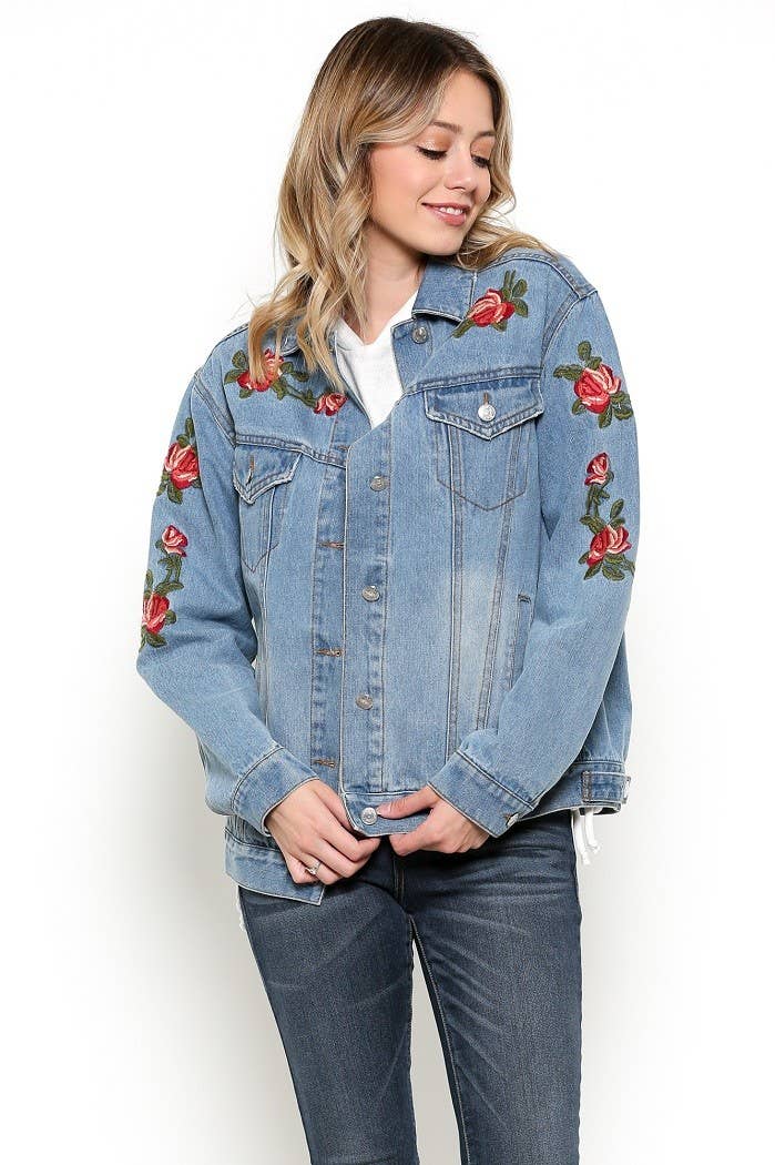 Embroidered Denim Jacket for wholesale on Faire4