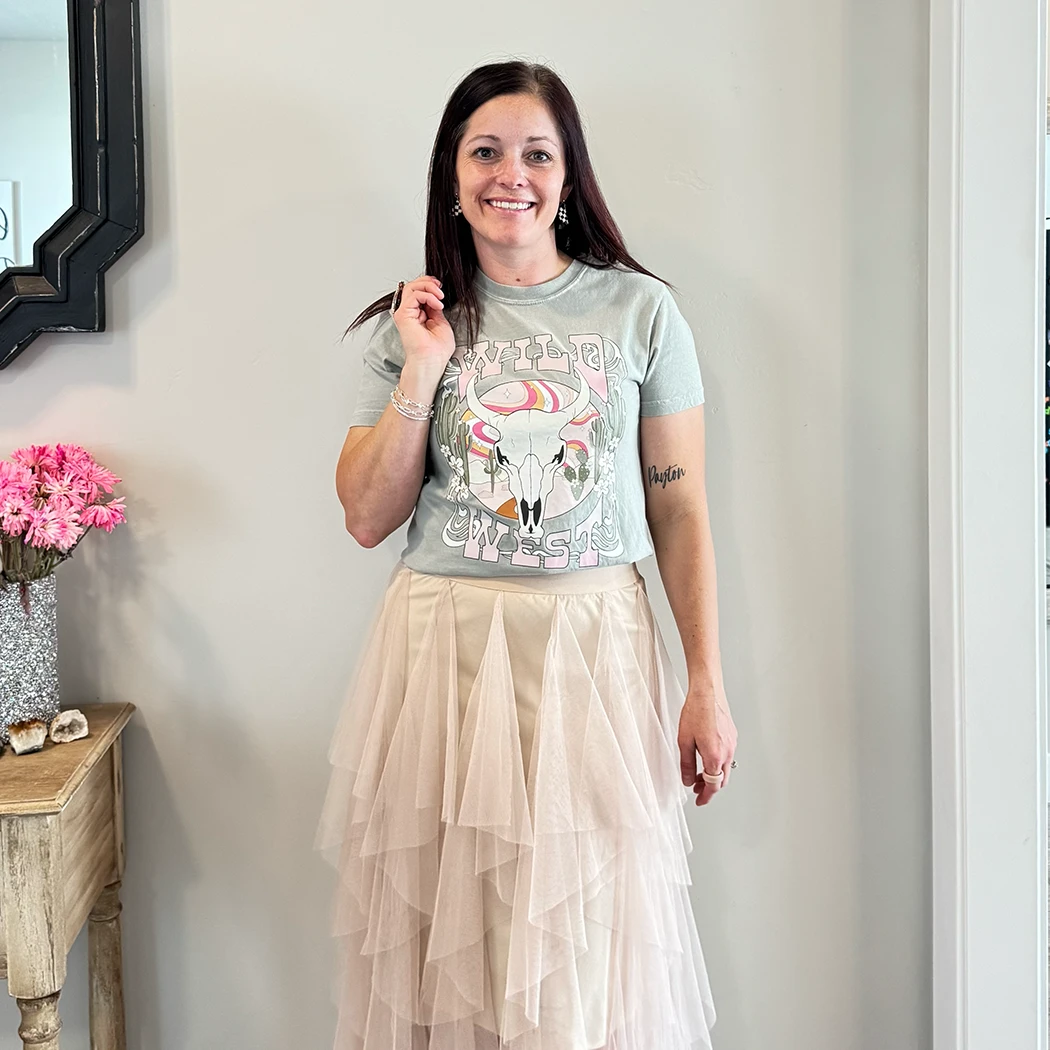 Talking Too Loud Apparel - Wholesale Screen Printed T-Shirt - Women's - Wild West Graphic Tee2