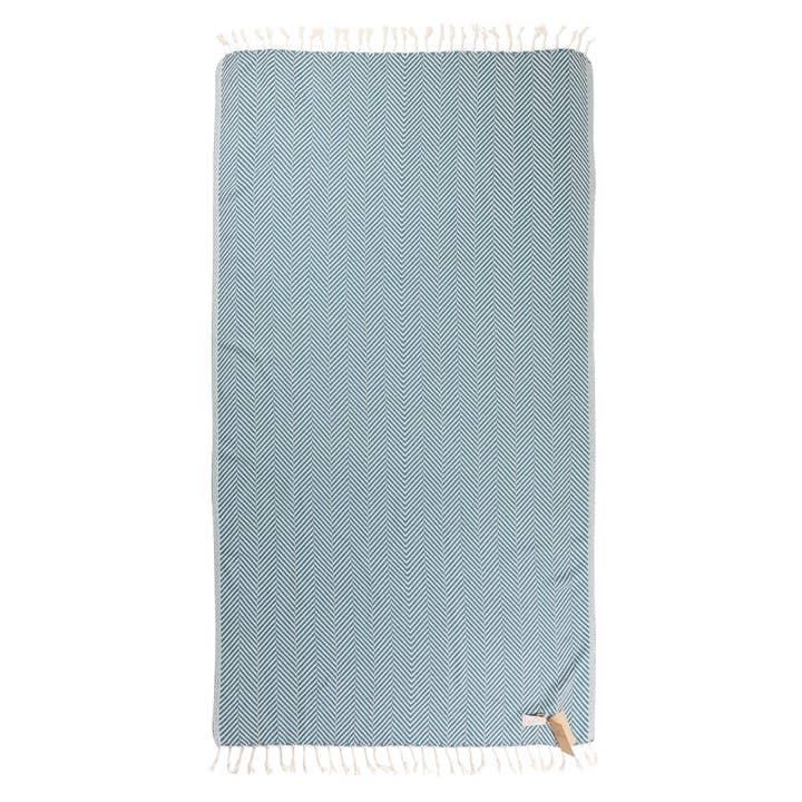 YURTLU'S Sapphire Series Turkish Beach Towel Pre-Washed 38"x72" Quick Dry and Highly Absorbent Oversized Sand-Free Stylish and Versatile for Beach, Spa, and Home Light 100% Cotton Peshtemal - Petrol Blue for wholesale on Faire5
