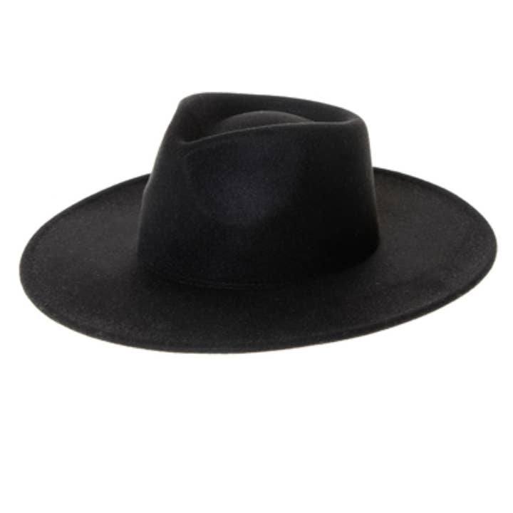 AdornWise - Wholesale Fedora - Unisex - Vegan Felt Rancher Fedora Hat with Wide Brim