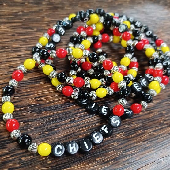 Paco Designs - Wholesale Beaded Bracelet - Kansas City Chiefs Beaded Bracelet1