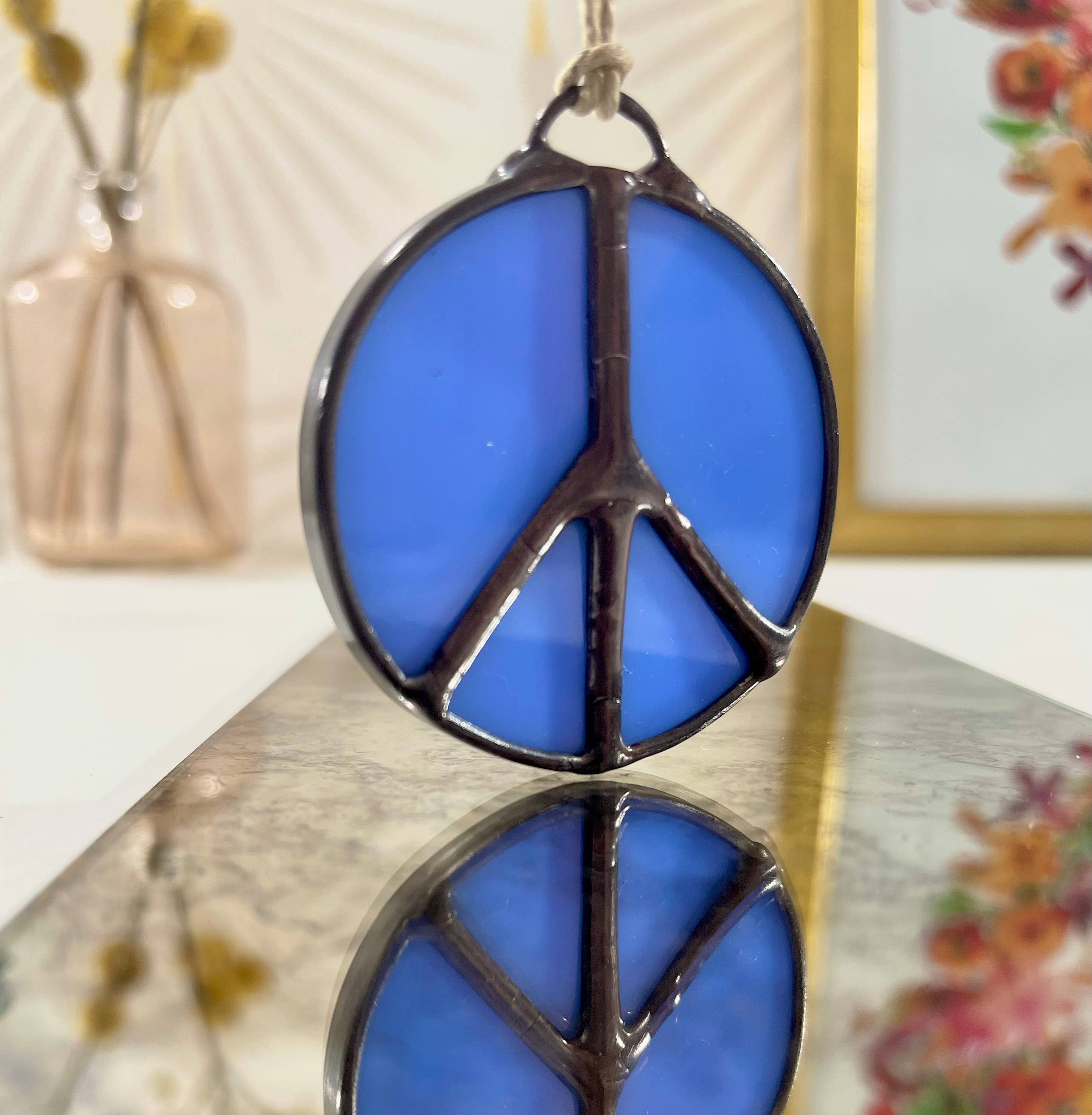 Samara Designs Studio - Wholesale Suncatcher - Glass Peace Sign Suncatcher3