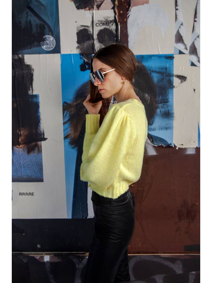 Hope Horizon LLC - Wholesale Cardigan - Women's - Yellow Button-Front Chunky Cardigan1