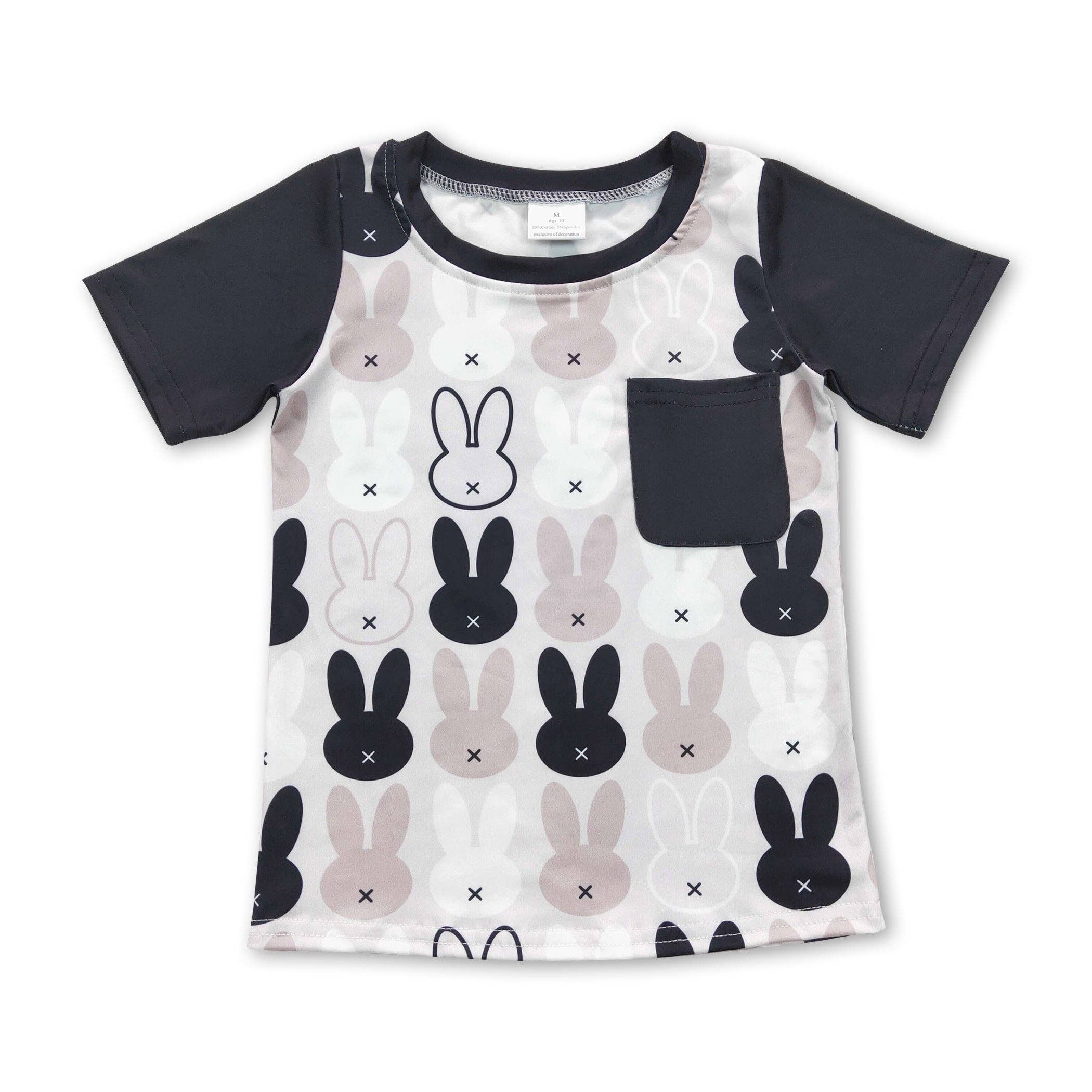 Yawoo Garments - Wholesale T-Shirt - Kids - Short sleeves bunny pocket kids boys easter shirt0