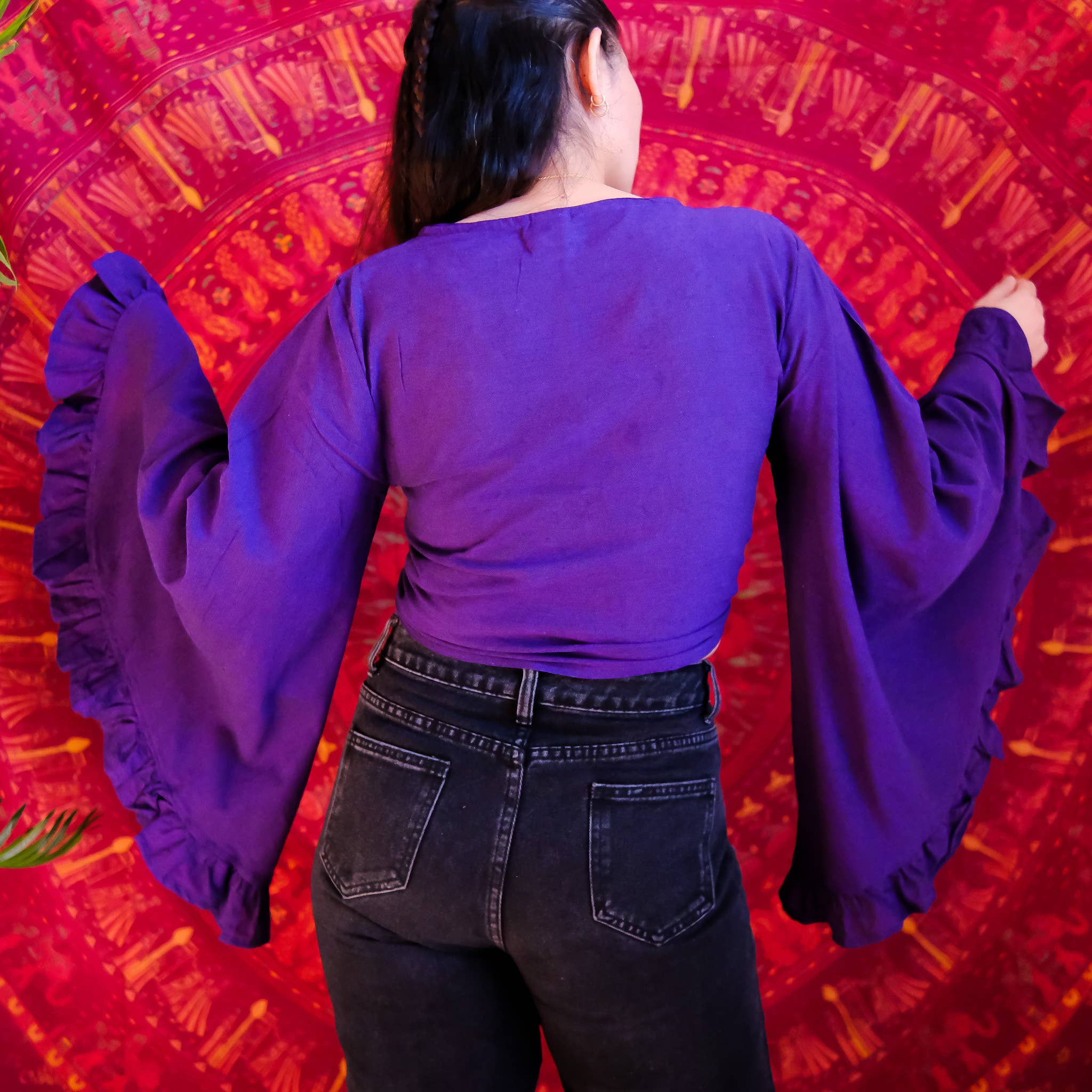 Karma Nepal Crafts - Wholesale Blouse - Women's - Cotton Flare Sleeve Top with Ruffle9