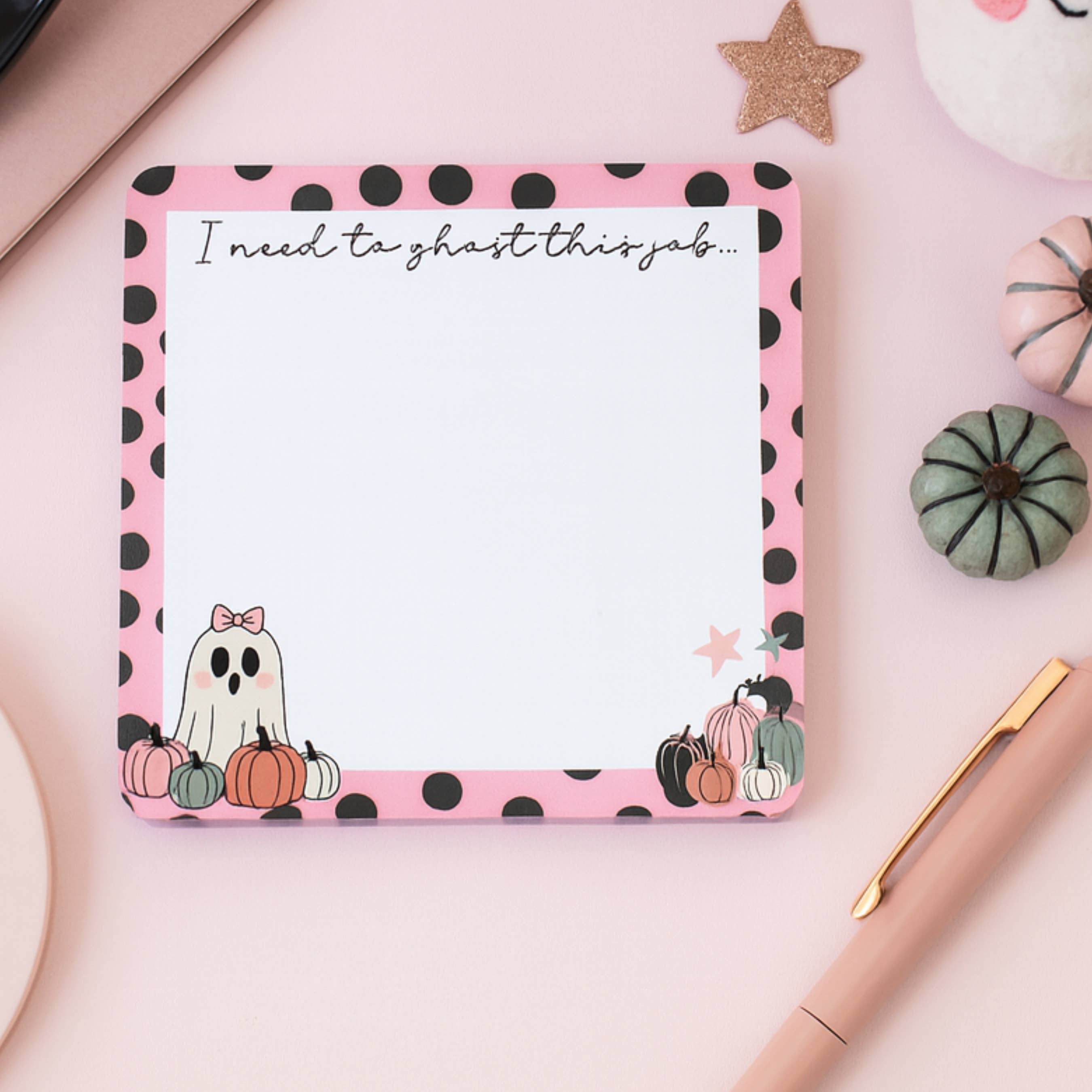 Auburn Row Design – wholesale Sticky notes – I Need to Ghost This Job Halloween Notepad