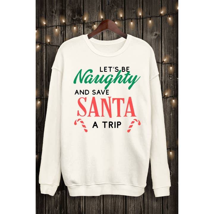 LASS UNS FRECH SEIN UND SANTA MINERAL SWEATSHIRTS RETTEN für den Großhandel von HRTandLUV