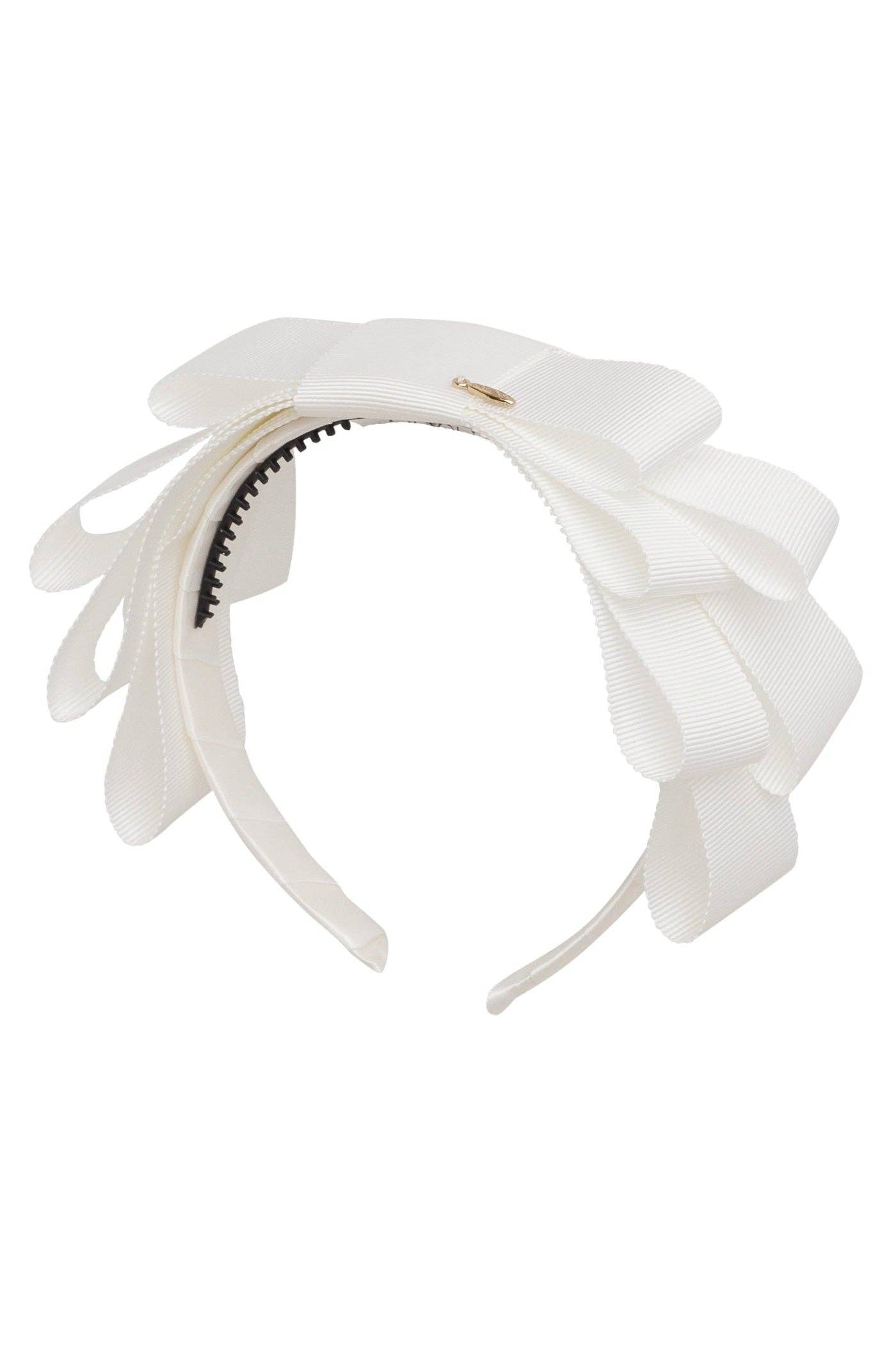 Abundant Bow Headband - White for wholesale on Faire