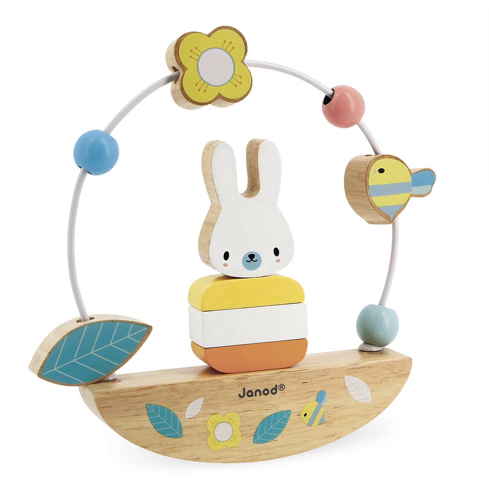 Janod - Wholesale Wood Toy - Kids - Pure - Bead Maze and Rocking Rabbit4