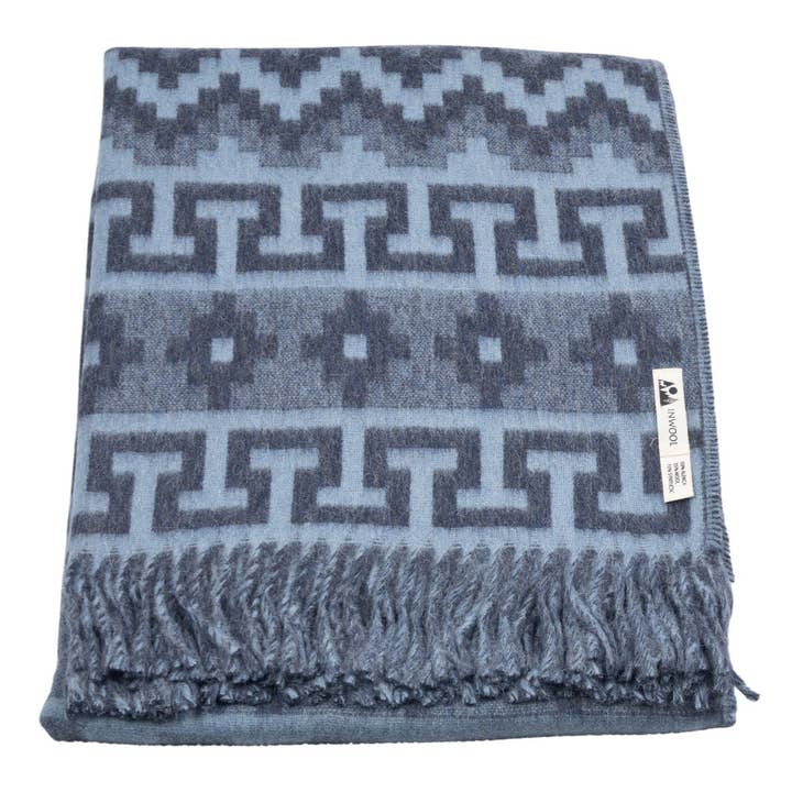 Arequipa blue alpaca blanket for wholesale by INWOOL