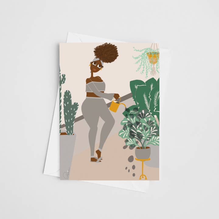 Bewässerungspflanzen - Grußkarte für den Großhandel von Lovely Earthlings