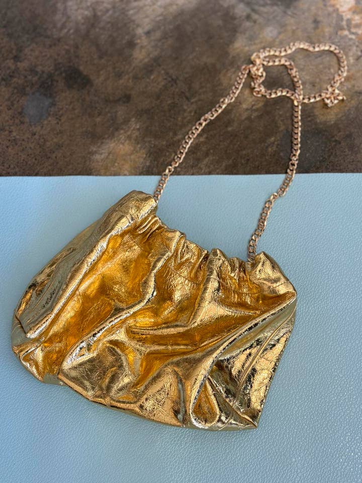 hoss Estelle Cuir Doré Craquelé - Sac à main pour la vente par HOSS