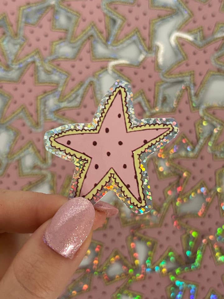 Polka Dot Star Sticker for wholesale by Nany Craft Shop
