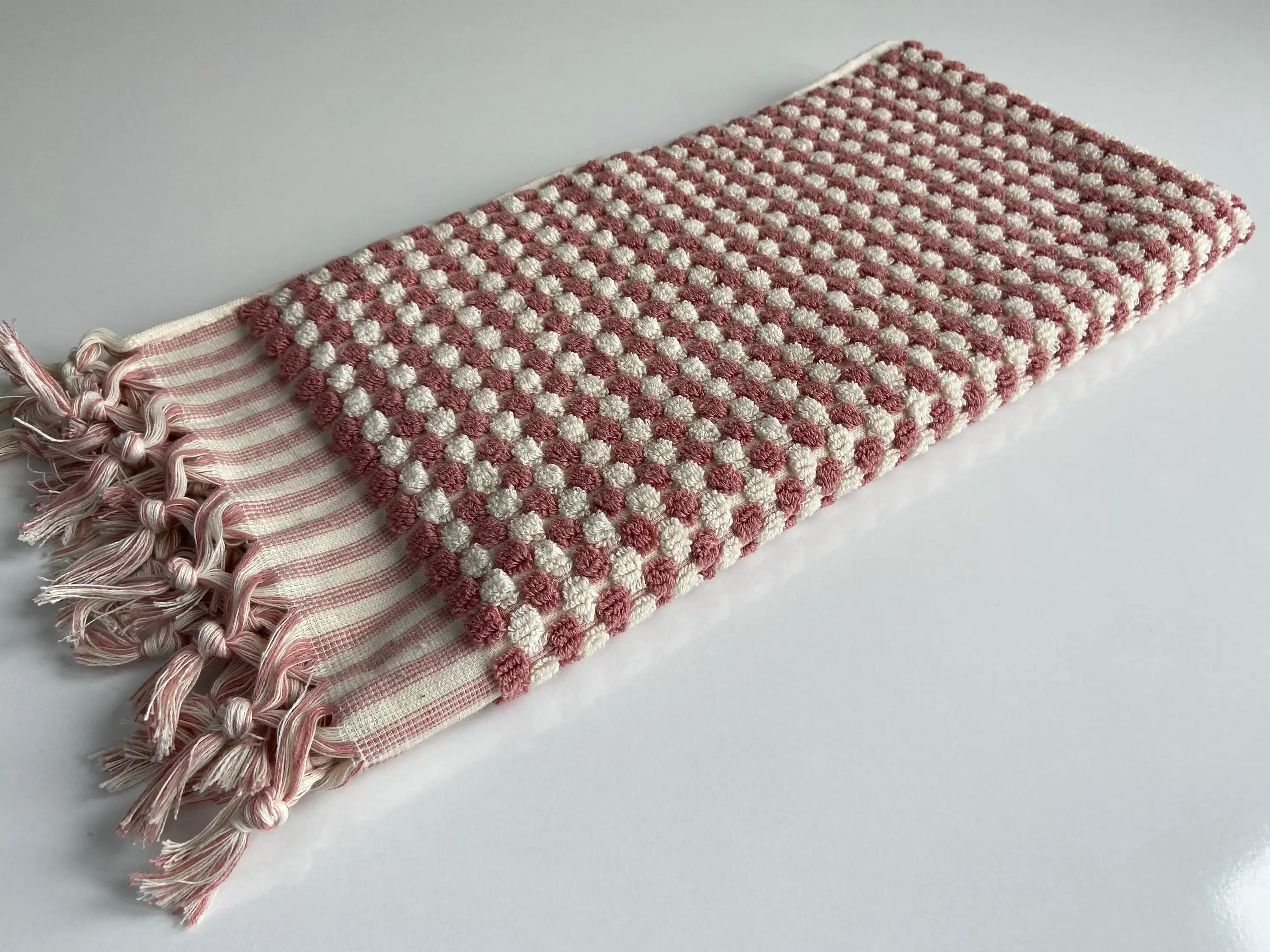 YURTLUS – Großhandel Händehandtücher – Organic Bubble Series — Handtuch 18x 37, weiches, dickes Handtuch, Küchentuch — Rose5