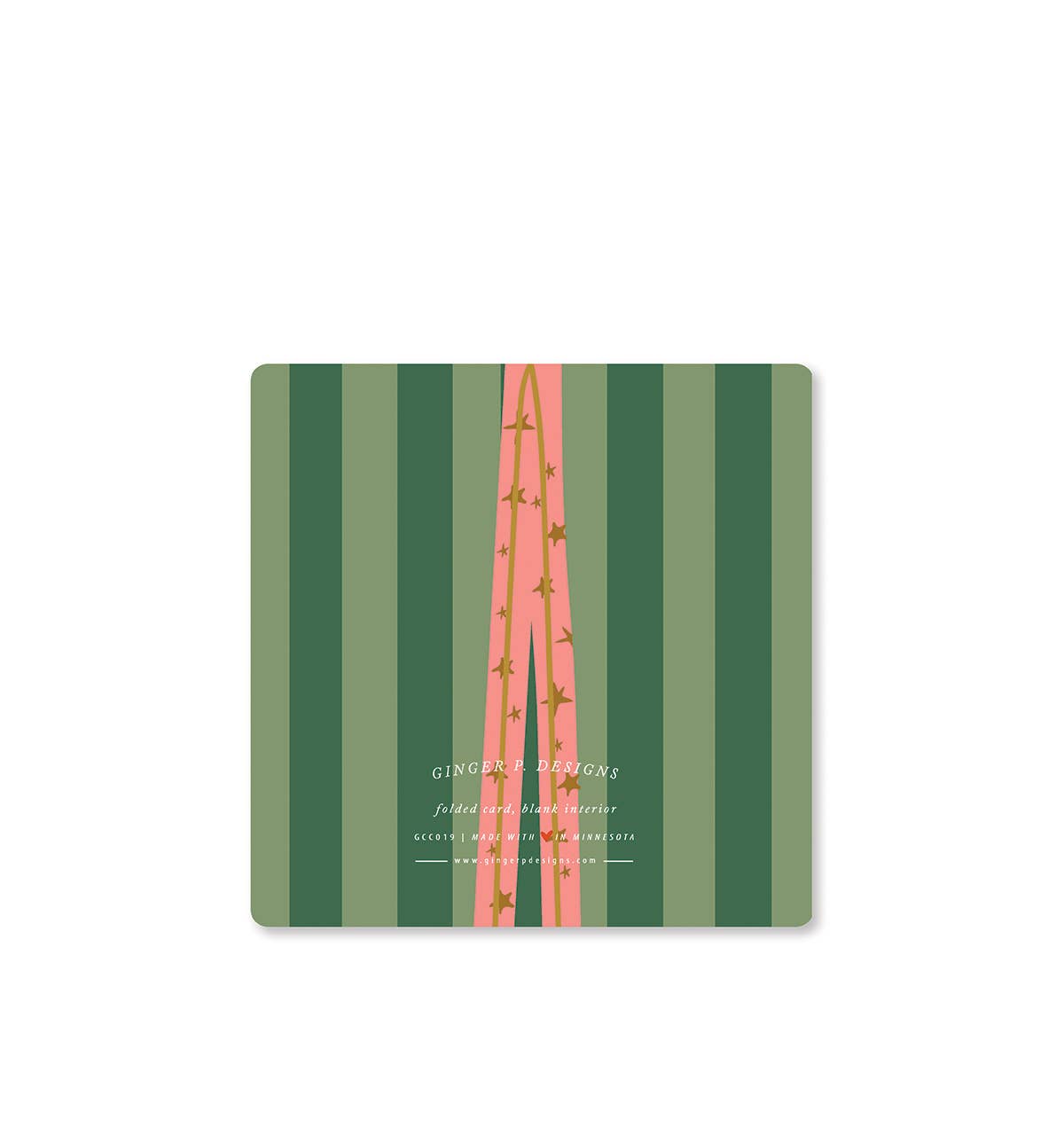 Ginger P. Designs - Wholesale Christmas Card - Christmas Gift die-cut folded Greeting Card1