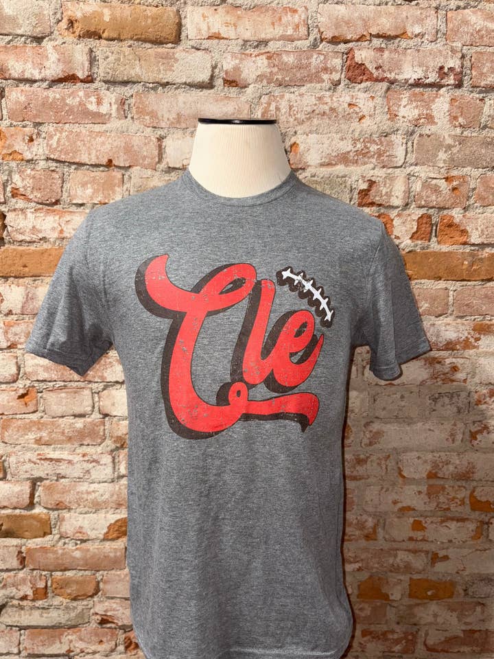 Cle Football Tee for wholesale by Ohio Roots Printing
