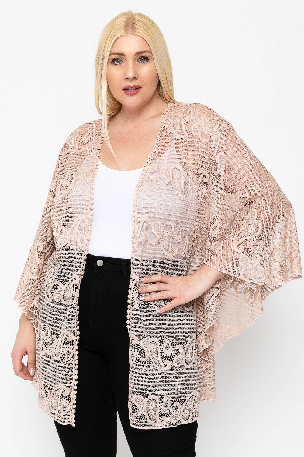 WITH U SHOP – Engroshandel Cardigan - Dame – Kimono Stil Blonder Cardigan