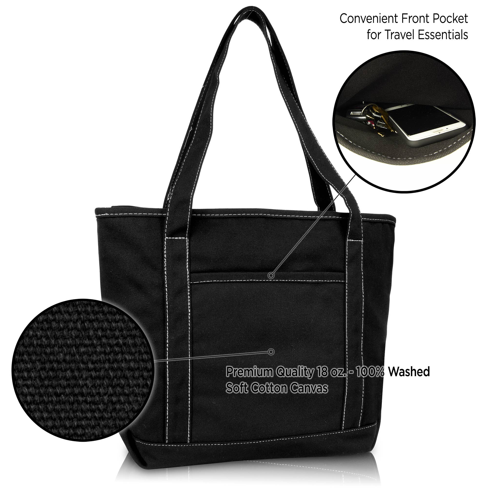 Dalix – wholesale Tote bag – Women's – DALIX 20" Solid Color Cotton Canvas Shopping Tote Bag8