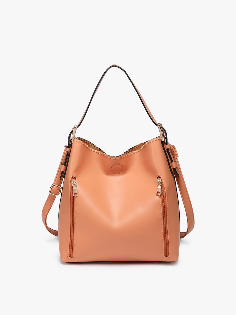 Jen & Co. - Wholesale Schoudertas - Dames - Jen & Co. M1816A Alexa 2-in-1 hobo tas met dubbele ritssluitingen6
