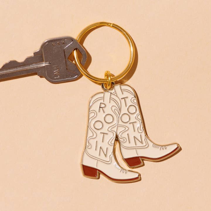And Here We Are - Wholesale Keychain - Unisex - Rootin' Tootin' Western Cowboy Boot Keychain Gift - Mothers Day Fathers Day Spring Easter - Bag Charm