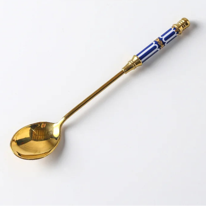 Kiyo Home - Vente Cuillères à soupe - Cuillères à dessert Côte Amalfitaine | Couverts en acier inoxydable | Ensemble de table15