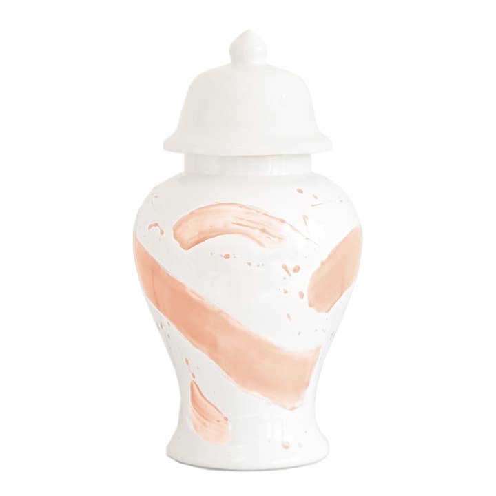 Lo Home | Ruby Clay - Wholesale Decorative Jar - Coral Brushstroke Ginger Jars8