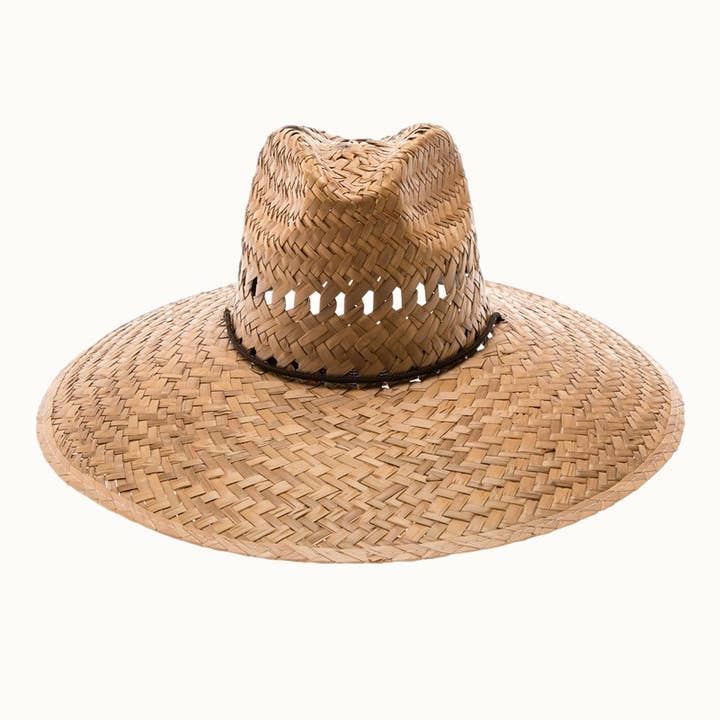 Olive & Pique - Wholesale Straw Hat - Unisex - Palm Leaf Lifeguard Hat with Vented pattern & Chin Cord