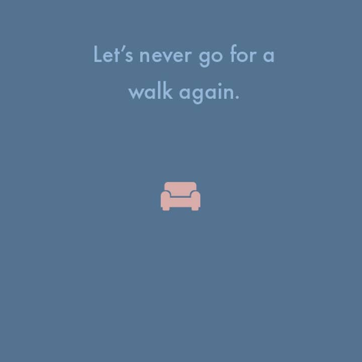 Covid: Let's never go for a walk again. for wholesale by Deadpan