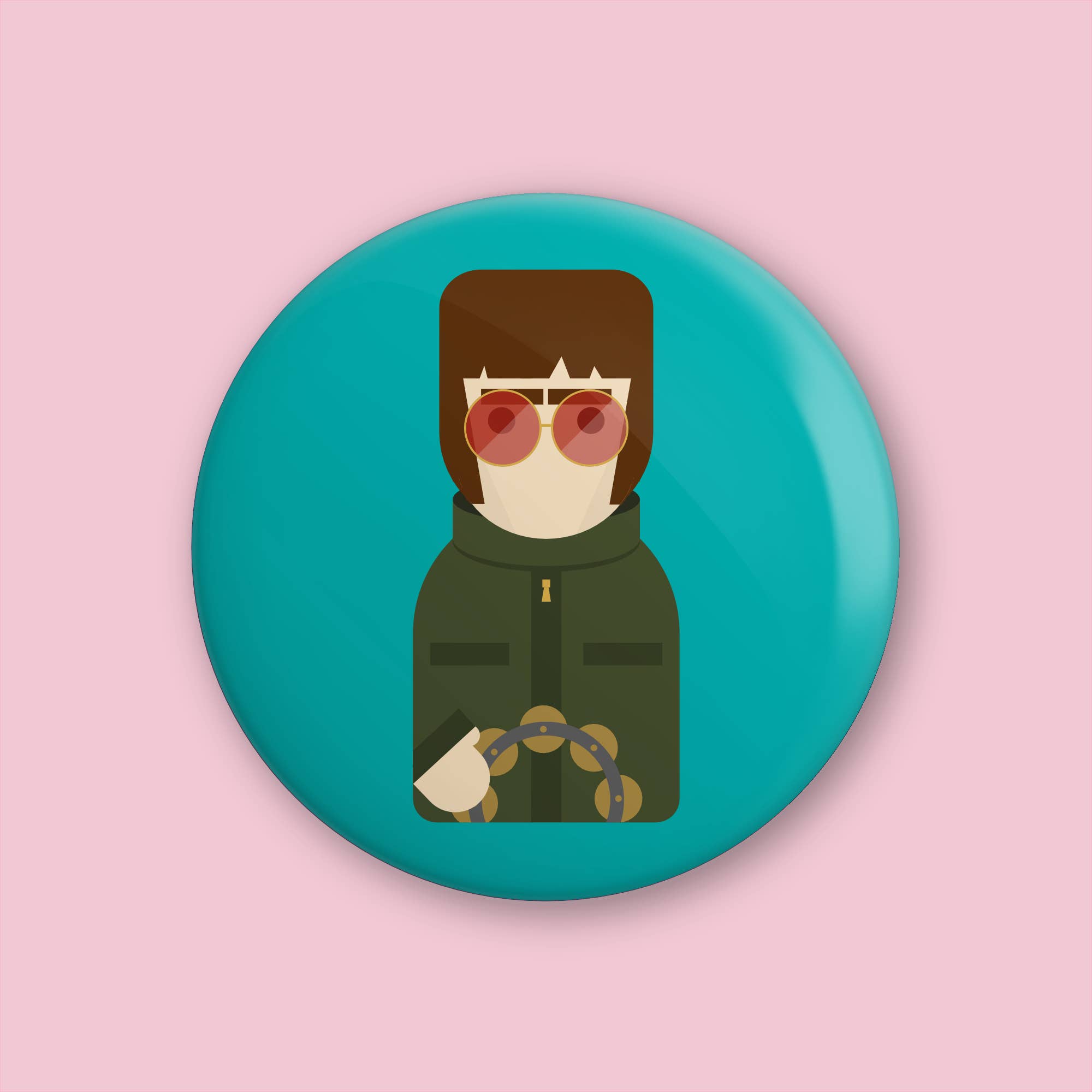 Hey There Munchquin - Vente Épinglettes/boutons - Liam Gallagher - Design mignon et minimaliste - Badge de 38 mm1