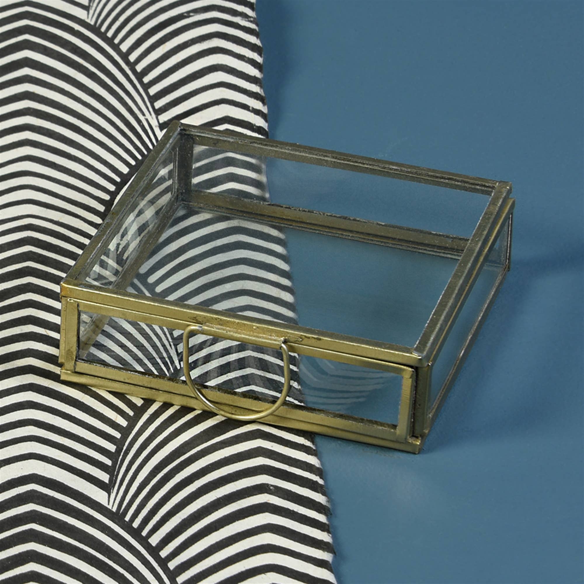 HomArt - Wholesale Jewelry Box/Organizer - Monroe Flat Square Box - Petite - Brass2