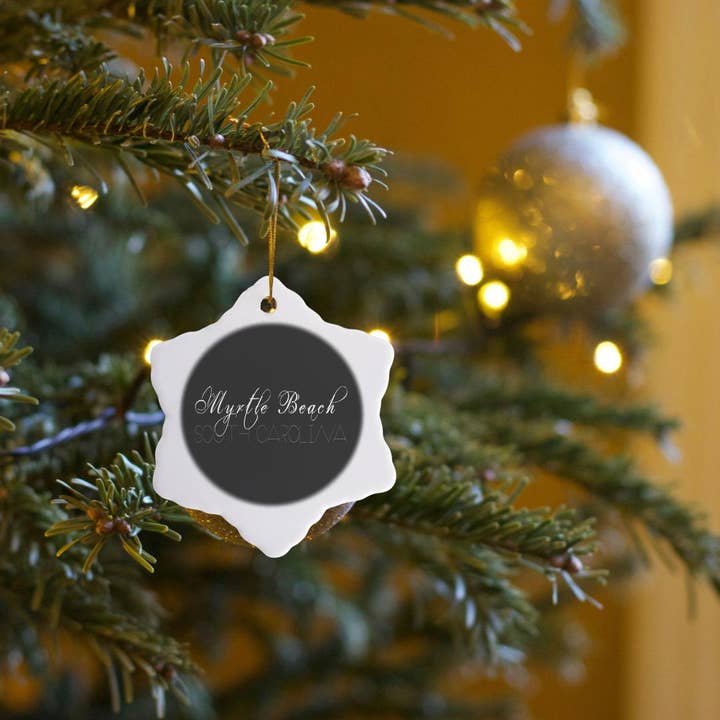 3dRose - Wholesale Ornament - 3dRose, American Beaches - Myrtle Beach, South Carolina on black, Ornament6