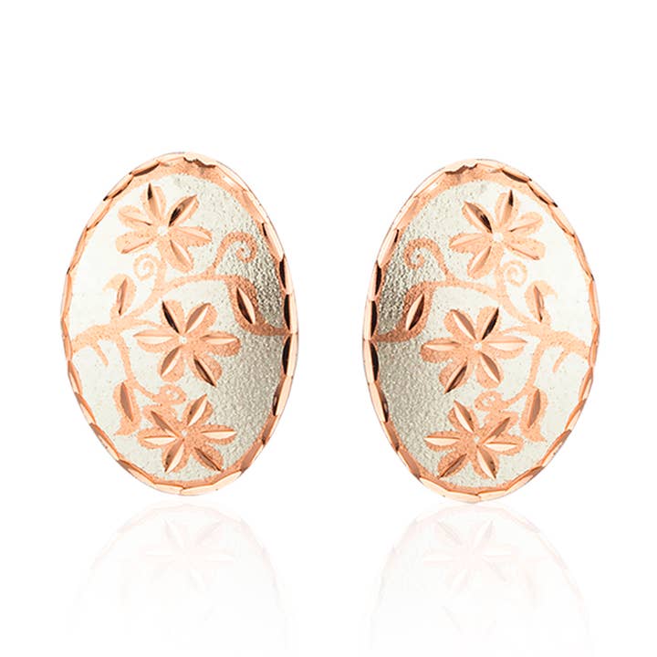 SL 01sp Silver Flower Artisan Stud Earrings for wholesale by COPPER ARTS INC.