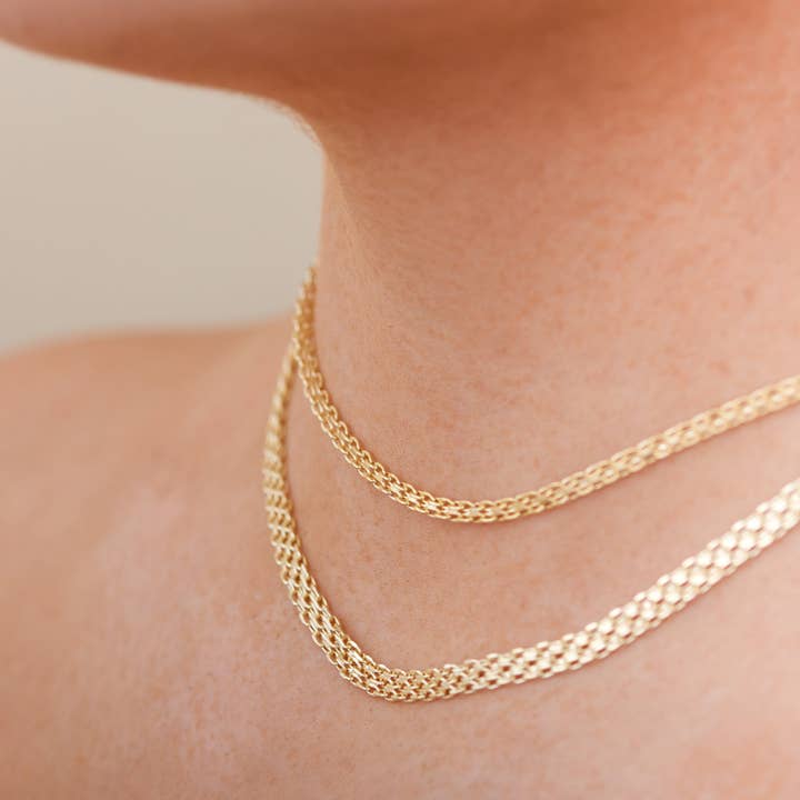 14k Gold Bismark Mesh Chain Necklace for wholesale on Faire