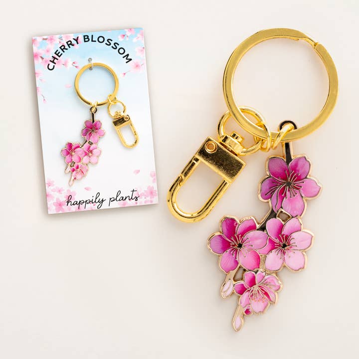 Happily Plants - Wholesale Keychain - Women's - Japanese Cherry Blossom Keychain & Bag Charm, Floral Gift2