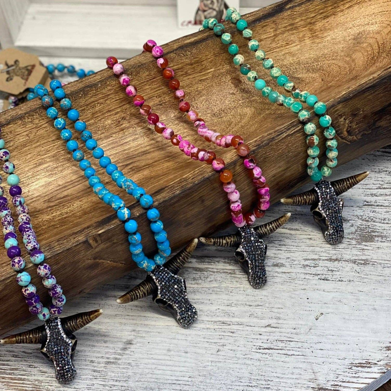 Crazy Heifers Wholesale - Wholesale Pendant/Charm Necklace - Steer Head Necklace NEW Colors4