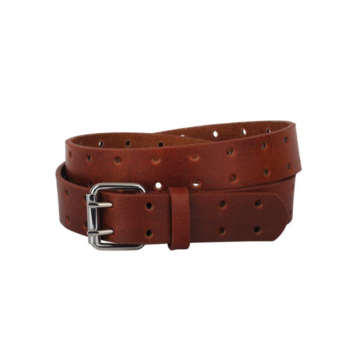 Double Prong Leather Belt for wholesale by Most Wanted USA